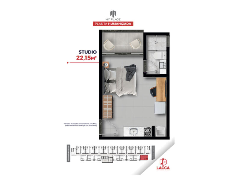 Studio 22,15m²